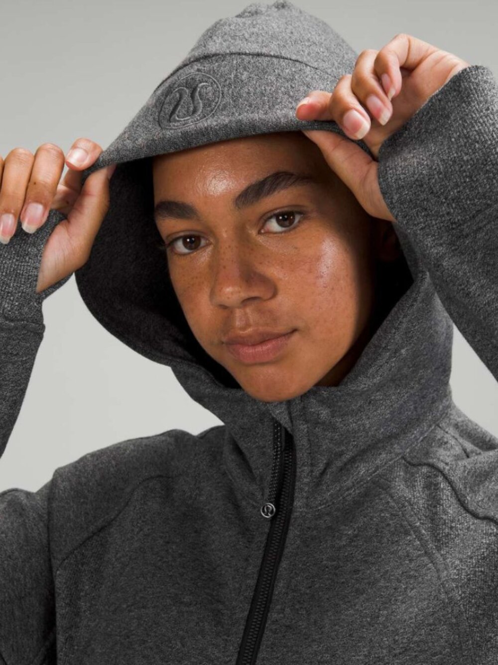 Lululemon full-zip scuba hoodie - heathered speckled black size 4